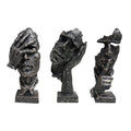 SOGA Home & Living Bundle – Abstract Resin Face Sculptures for Modern Art Home Decor-0