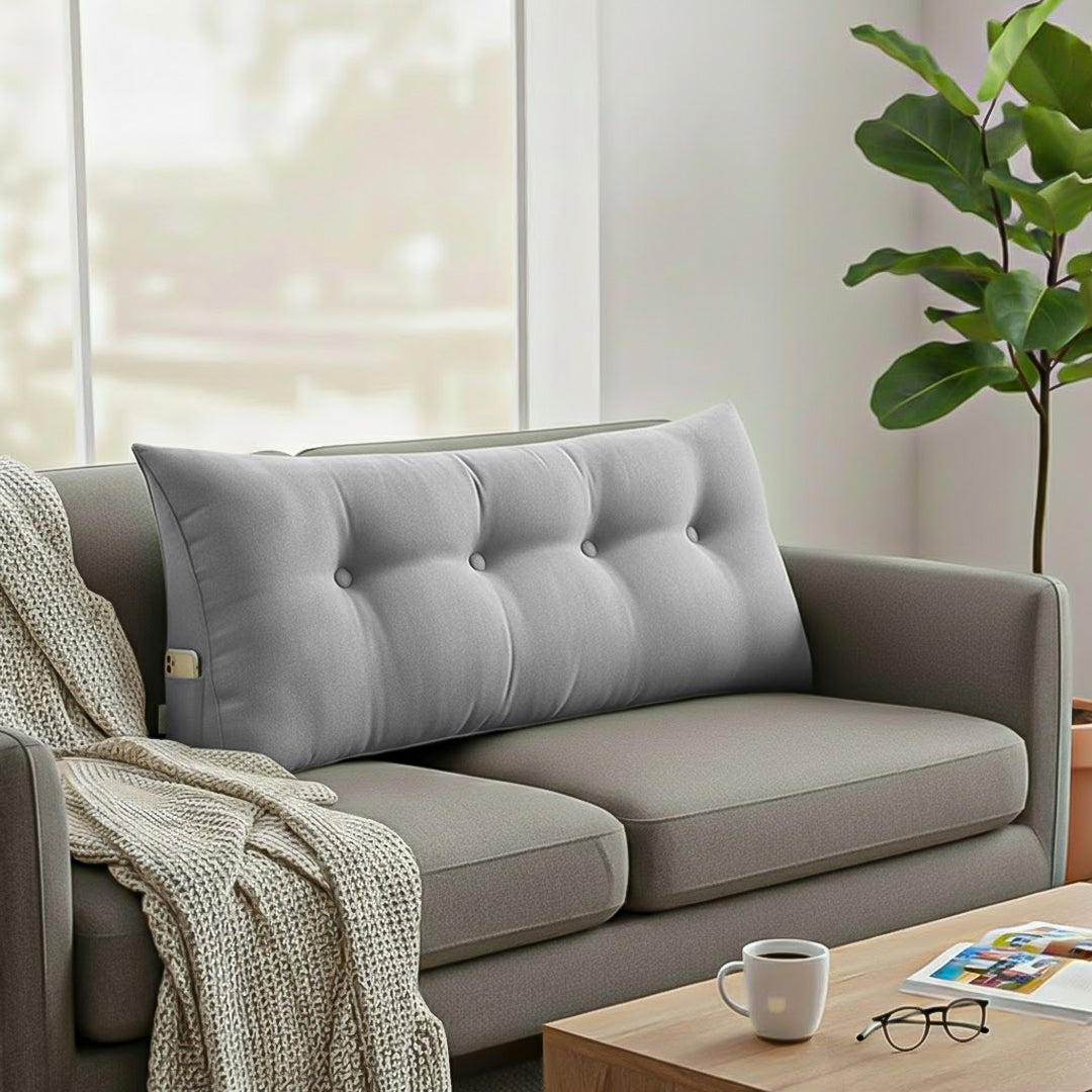 SOGA 2X 120cm Silver Triangular Wedge Bed Pillow Headboard Backrest Bedside Tatami Cushion Home Decor-3