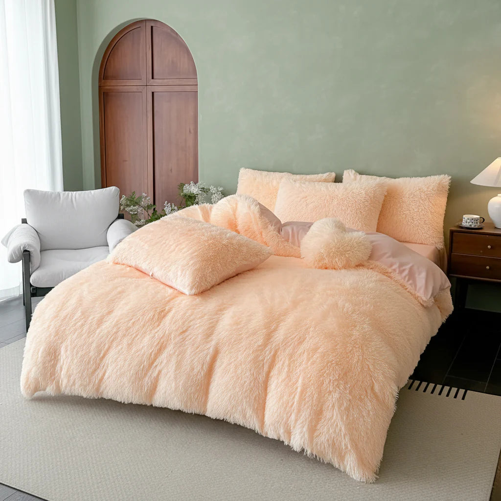 Soft and Breathable Home Four-Piece Bed Set, Polyester and Plush Fabric,-0