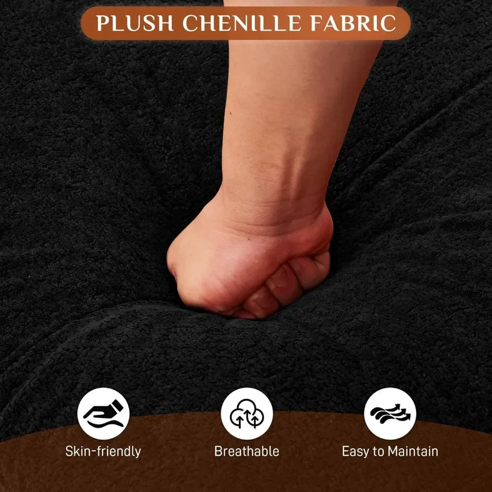 Comfy U Shape Cloud Couch - 124\" Chenille Sofa-3