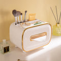 NNEDSZ White PET Luxury Tissue Box - Multifunctional Desktop Paper Towel Organizer for Home and Living Room-0