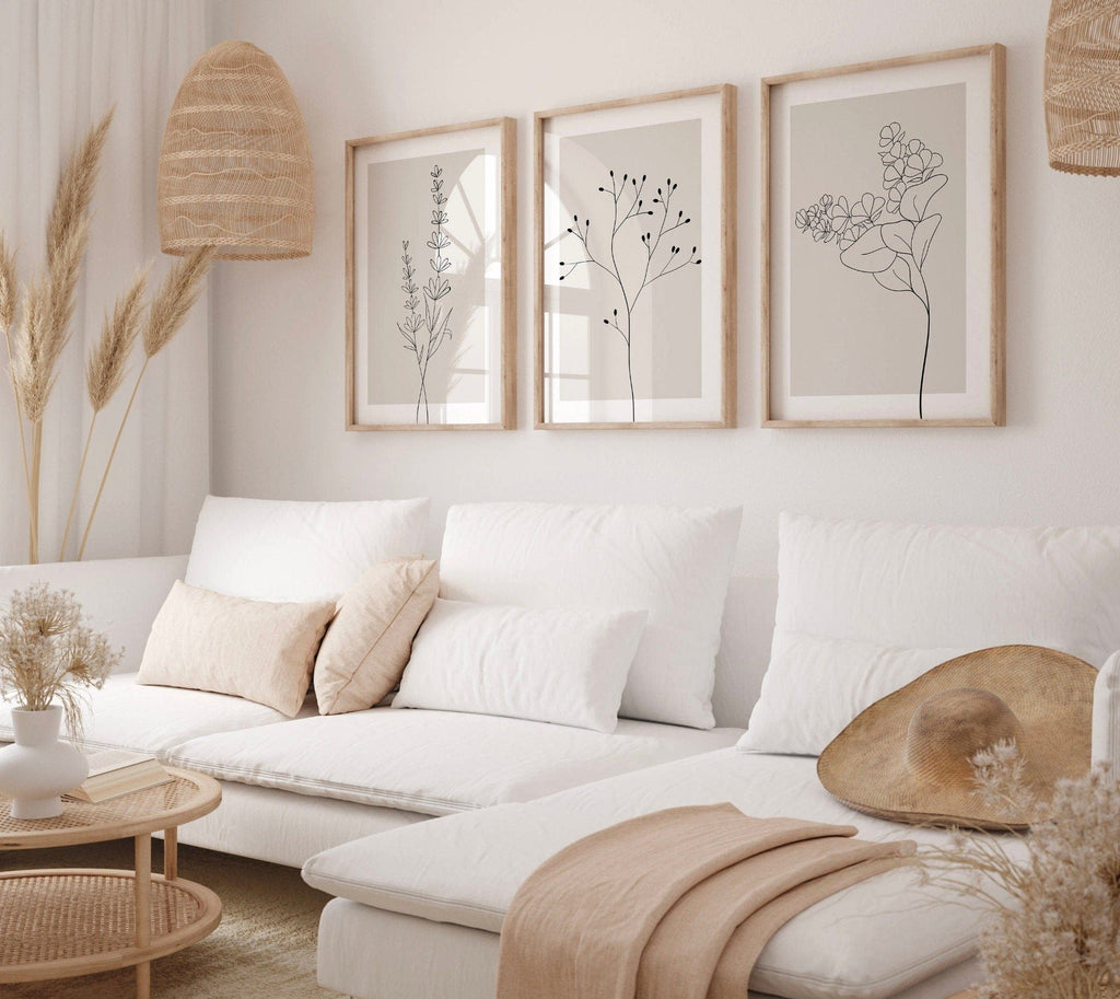 Blumen Minimalistisch Poster · Geschenkidee · Handgezeichnet · Abstract Flower · Line Art · Wand Deko · Deko Print ohne Rahmen-4