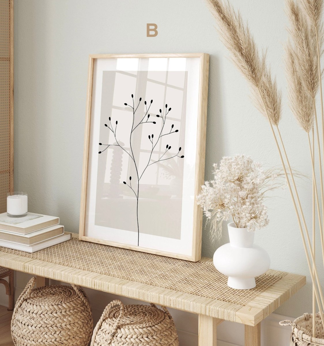 Blumen Minimalistisch Poster · Geschenkidee · Handgezeichnet · Abstract Flower · Line Art · Wand Deko · Deko Print ohne Rahmen-2