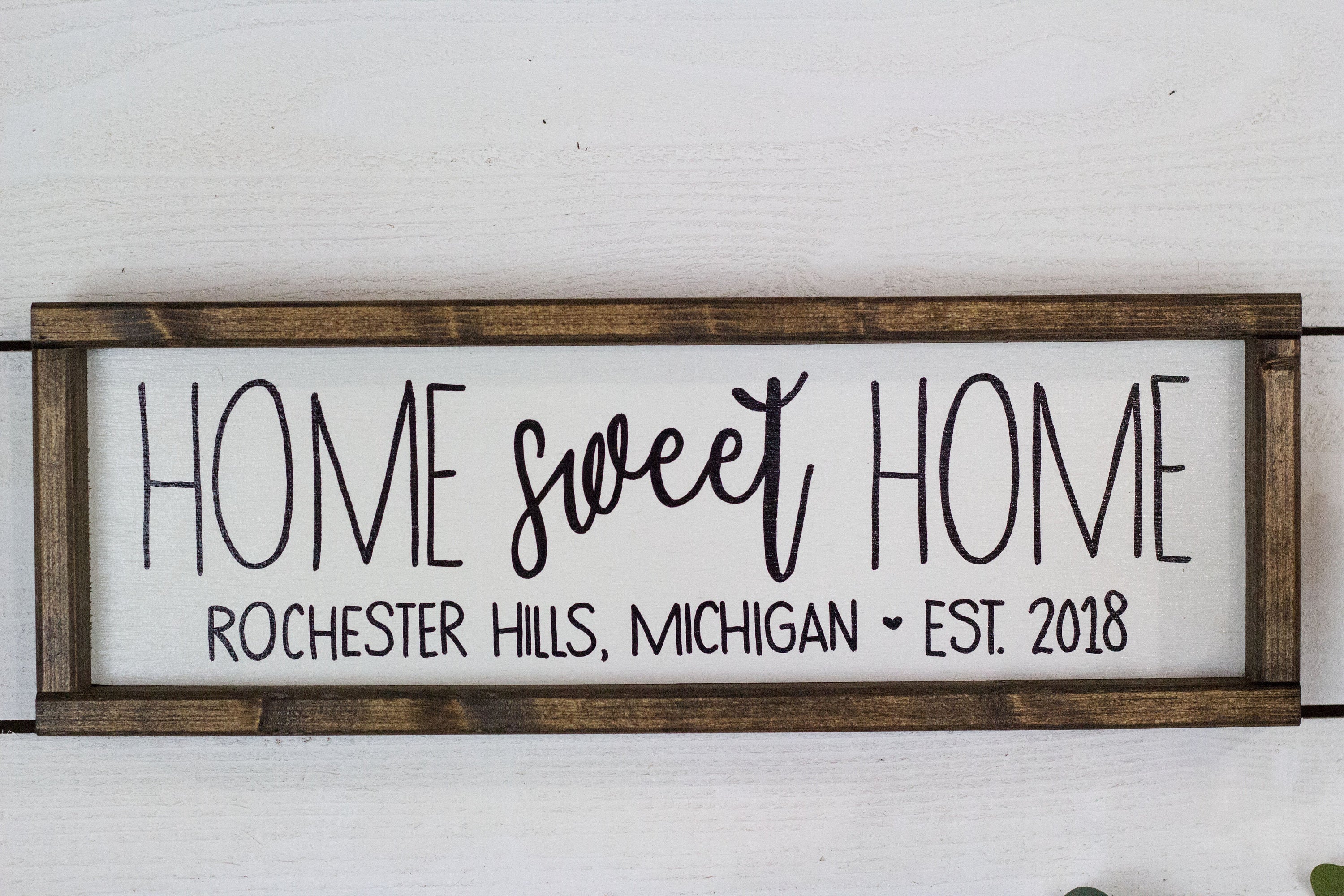 Home Sweet Home Sign with Location and Established Year - City, State Sign-3